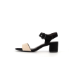 talon ouvert en cuir noir